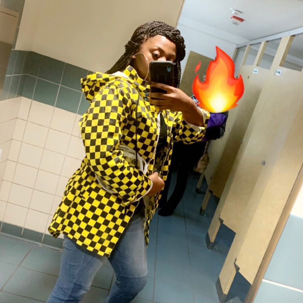 Hooded Checkerboard Jacket